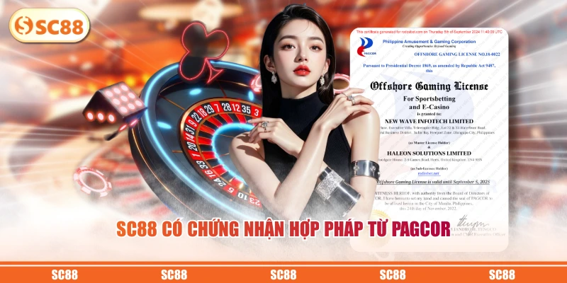 SC88 có chứng nhận hợp pháp từ PAGCOR